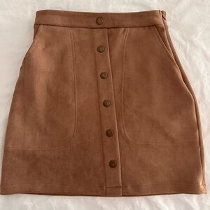 Sz XS juniors Suede snap front skirt from Dry Goods by Fashion on Earth